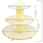 3 Tiers Cupcake Stand Paper Cake Holder Cupcake stand ( White & yellow )