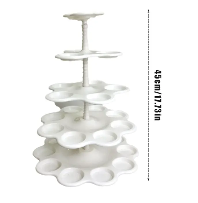 5 Tier White Cupcake Stand for 27 Dessert Cake Display