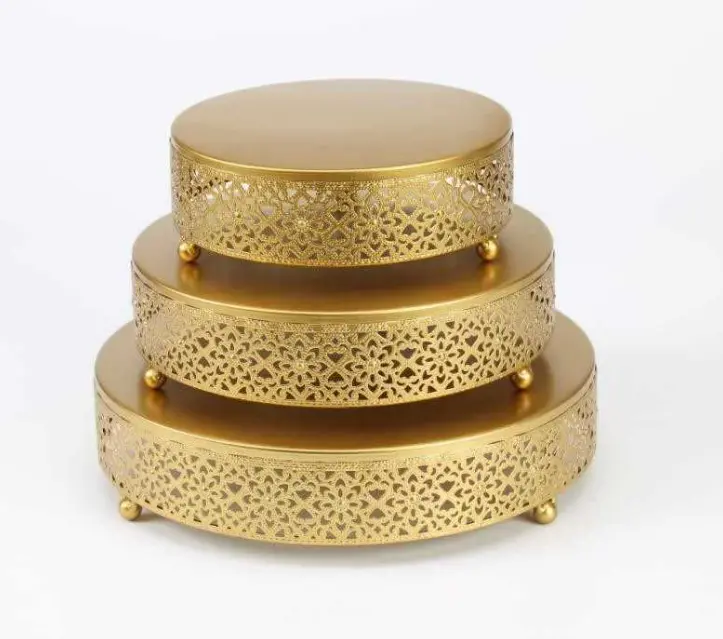 3 pcs Classic Gold Cake Stand,7.8''/9.8''/11.8'' Cake Stands for Dessert Table set
