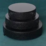 3 pcs Classic Black Cake Stand,7.8''/9.8''/11.8'' Cake Stands for Dessert Table set