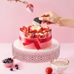 3 pcs Classic Pink Cake Stand,7.8''/9.8''/11.8'' Cake Stands for Dessert Table set