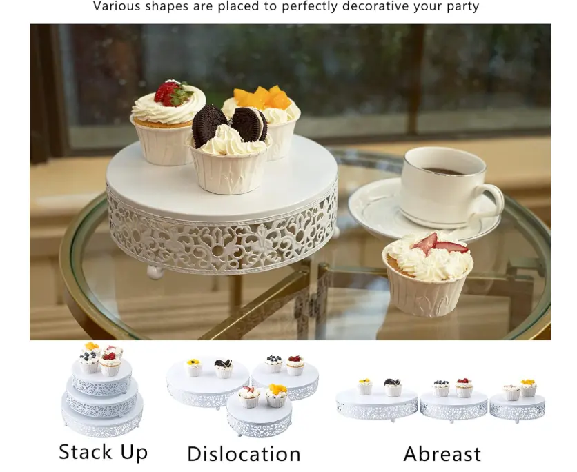 3 pcs Classic White Cake Stand,7.8''/9.8''/11.8'' Cake Stands for Dessert Table set
