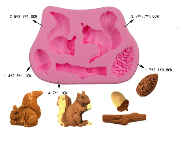 Squirrel Tree theme silicone Mould