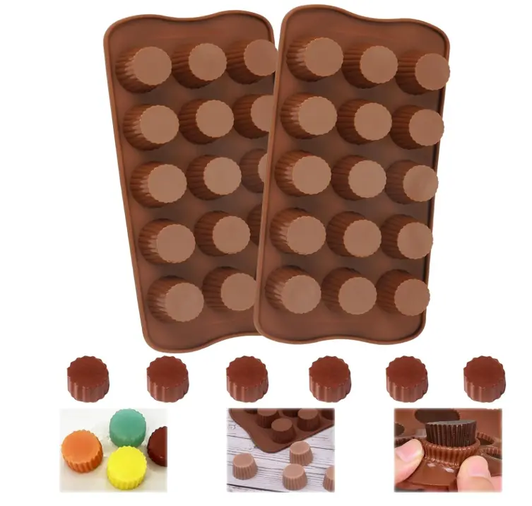 15 Cavity Round Cylinder Silicon Chocolate Mould
