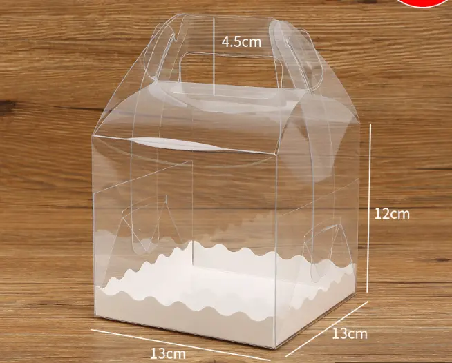 1 Pcs Transparent cake Box with Tray (13 x 13 X 12 cm )