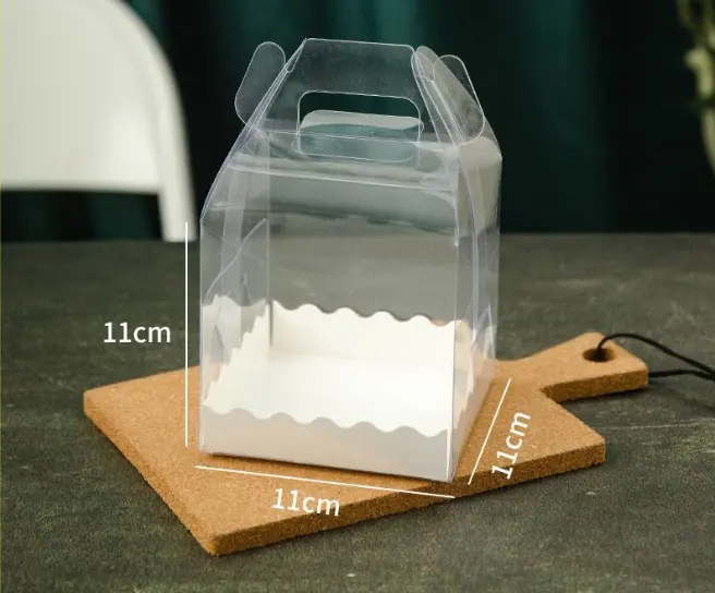 1 Pcs Transparent cake Box with Tray (11 x 11 X 11 cm )