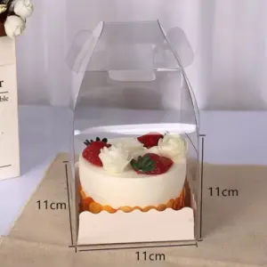 1 Pcs Transparent cake Box with Tray (11 x 11 X 11 cm )