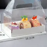 1 Pcs Transparent cake Box with Tray (16 x 9 X 8 cm )