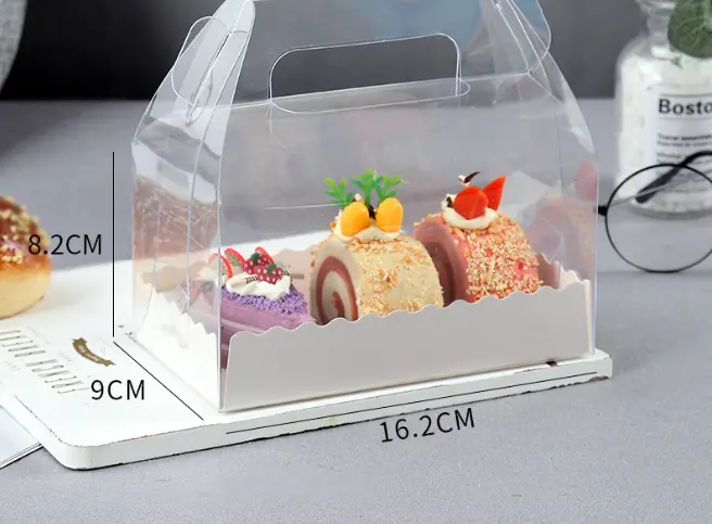 1 Pcs Transparent cake Box with Tray (16 x 9 X 8 cm )
