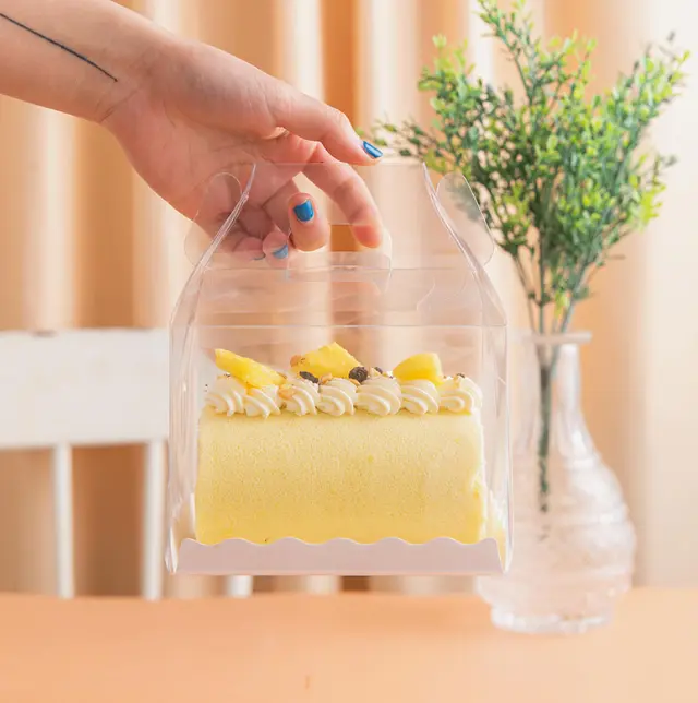 1 Pcs Transparent cake Box with Tray (13 x 8 X 8 cm )