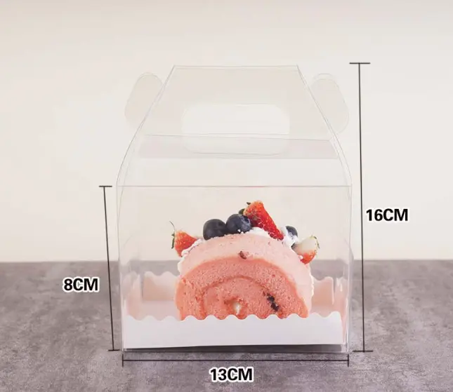 1 Pcs Transparent cake Box with Tray (13 x 8 X 8 cm )