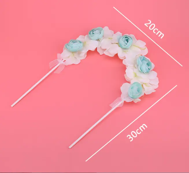 1 pcs Large Flower Garland flower cake topper ( Colour Blue )
