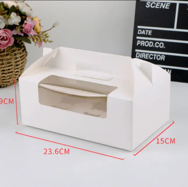 2/4/6/12 cavity Cup cake Box with handle and separate cup tray - 6 cavity
