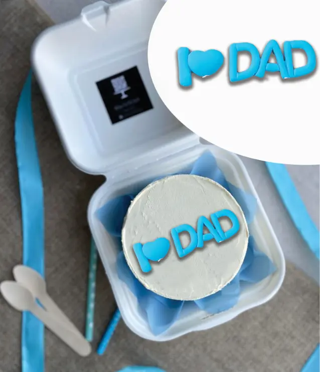 I Love Dad cake Toy topper (Colour Blue)