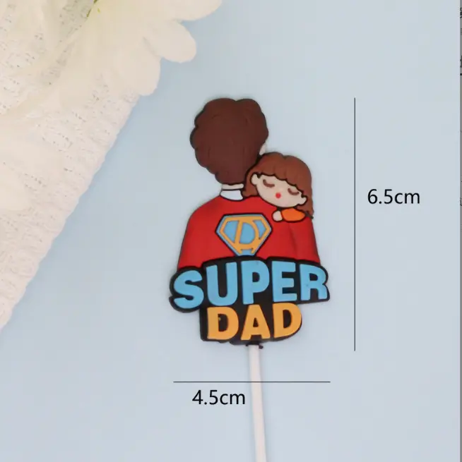Super Dad Father Daughter Love cake Toy topper