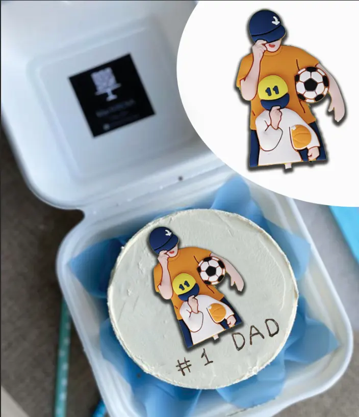 Father Son Football love cake Toy topper Style 4