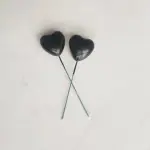 2 Pcs Black Heart shaped faux Heart set