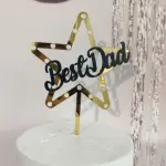 Best Dad Star Double acrylic cake topper
