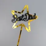 Best Dad Star Double acrylic cake topper