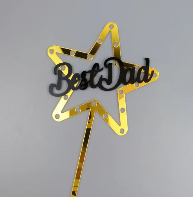 Best Dad Star Double acrylic cake topper