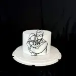 Father Holding daughter outline acrylic cutout cake topper Style 2