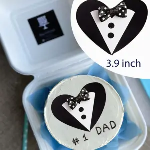 1 pcs Men Shirt with fabric Bow cake topper