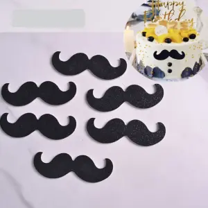 5 pcs Mustache cake topper set
