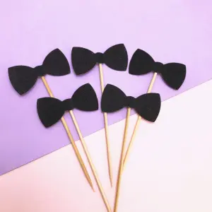 5 pcs Bow tie cake topper set