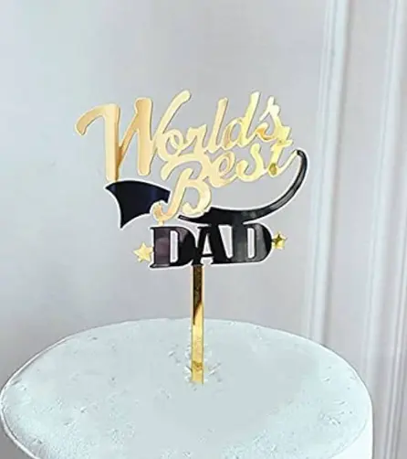 Double Acrylic World Best Dad cake topper