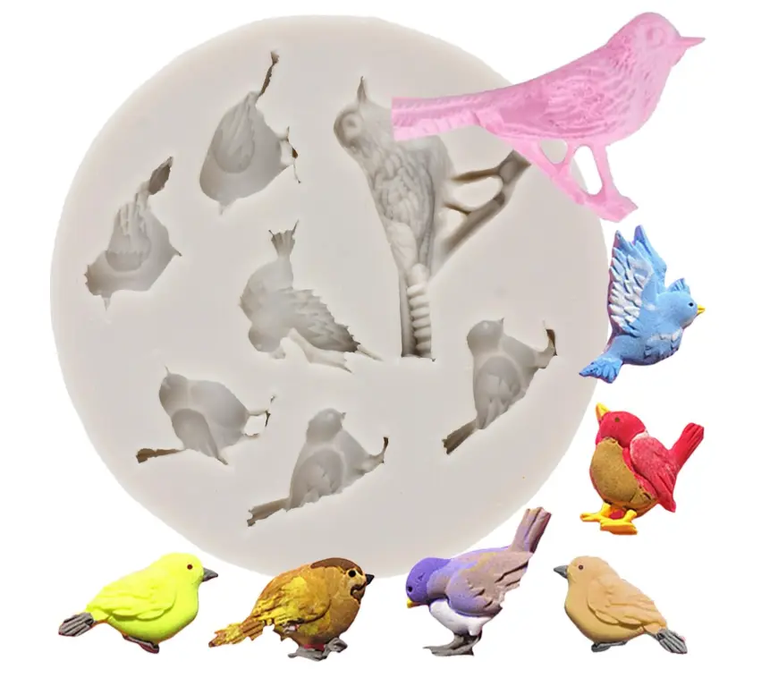 7 cavity Bird Silicone mould
