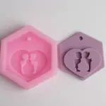 Hexagon shape Couple Kiss Silicone Mould