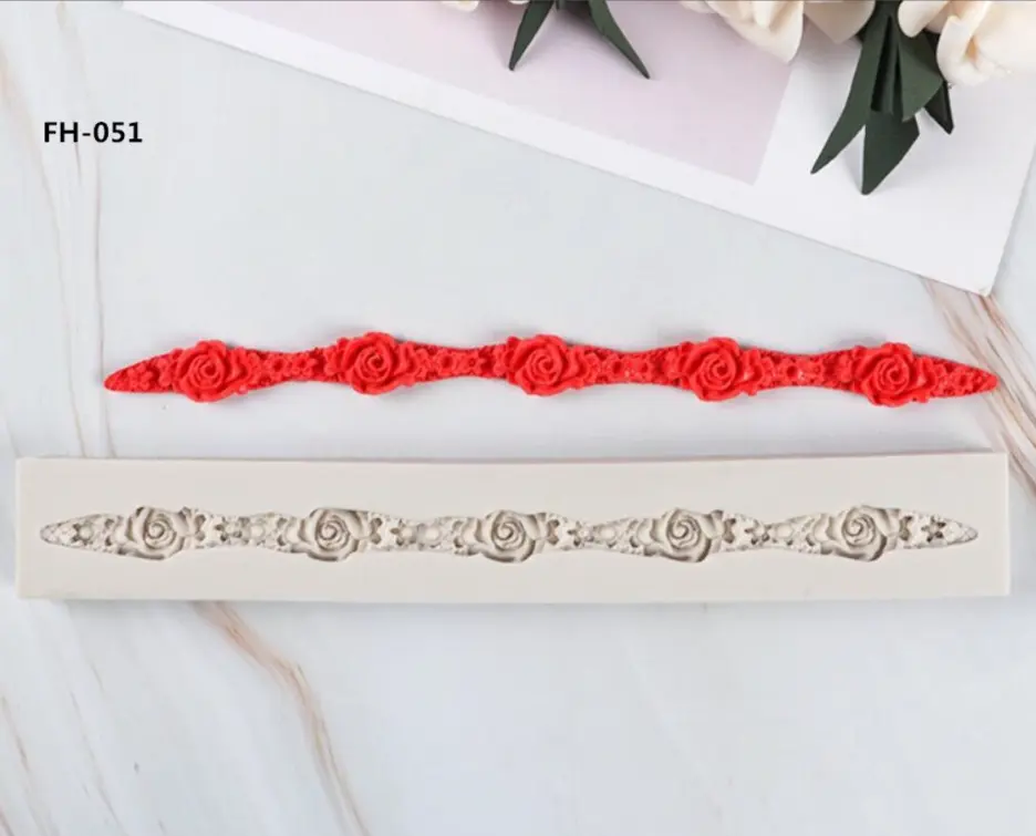 Rose Lace Border silicone mould
