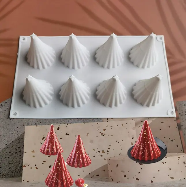 8 Cavity Tree Shape Silicon Muffin Silicon Mould