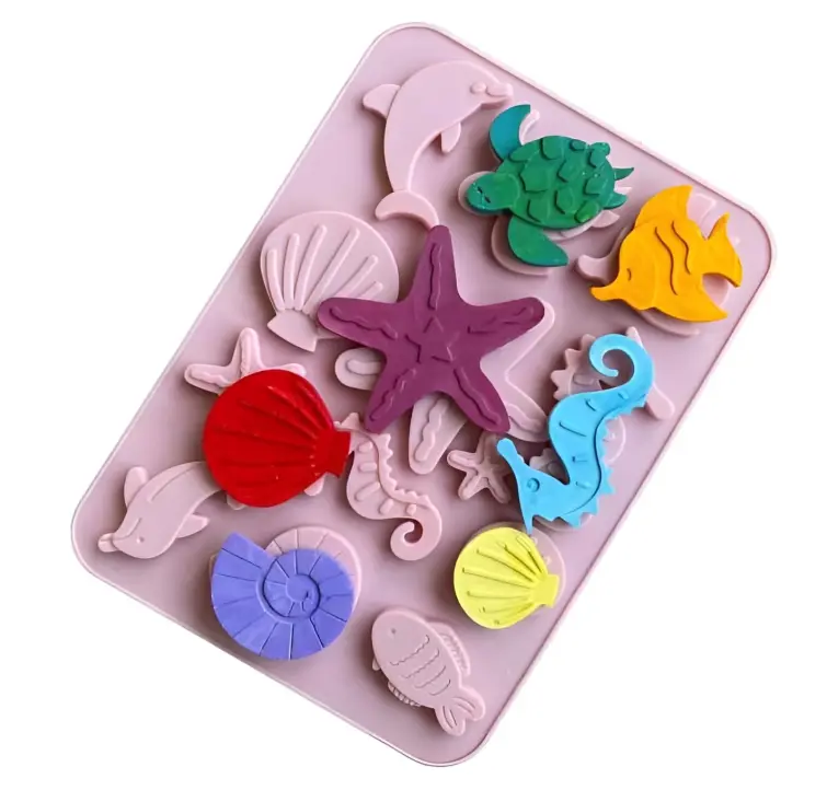12 Cavity Assorted Sea Animal Theme Silicone Mould