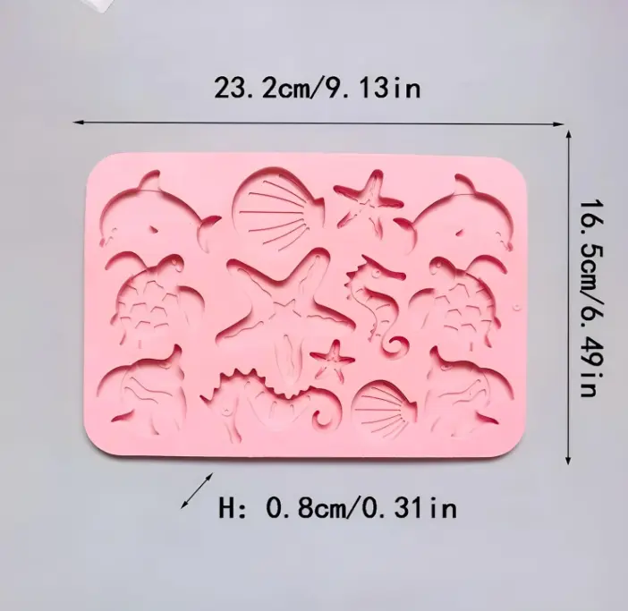 12 Cavity Assorted Sea Animal Theme Silicone Mould
