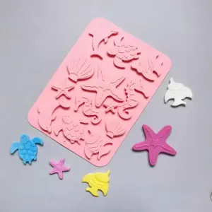 12 Cavity Assorted Sea Animal Theme Silicone Mould