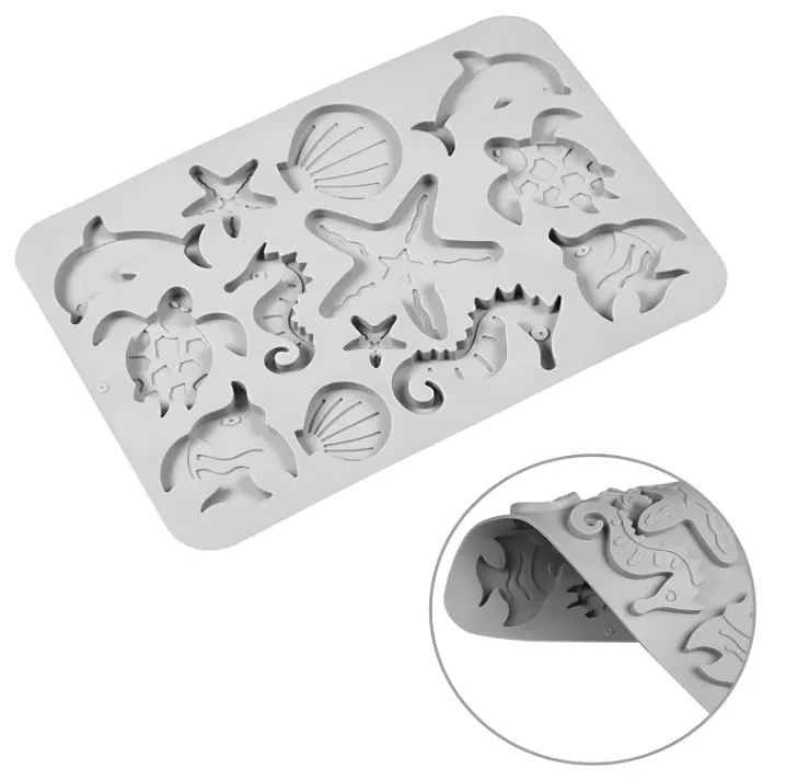 12 Cavity Assorted Sea Animal Theme Silicone Mould