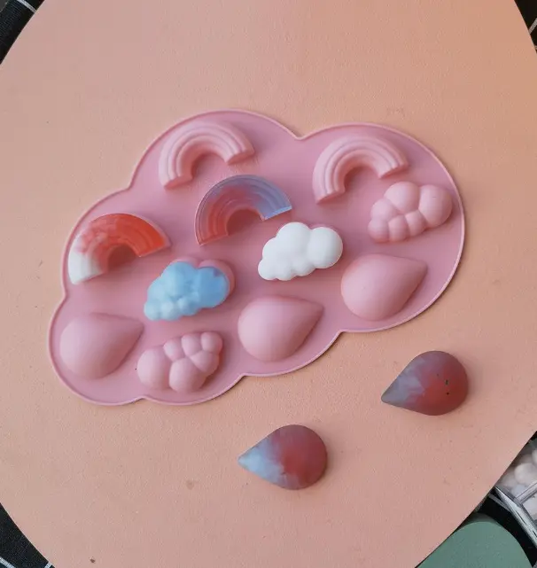 3D Cloud Rainbow Water droplet Silicone mould