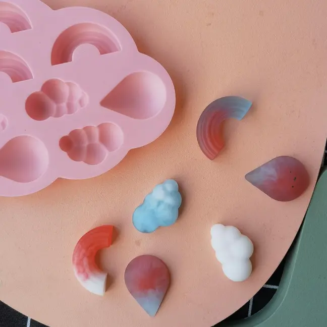 3D Cloud Rainbow Water droplet Silicone mould