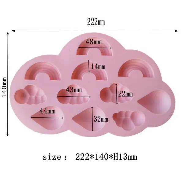 3D Cloud Rainbow Water droplet Silicone mould