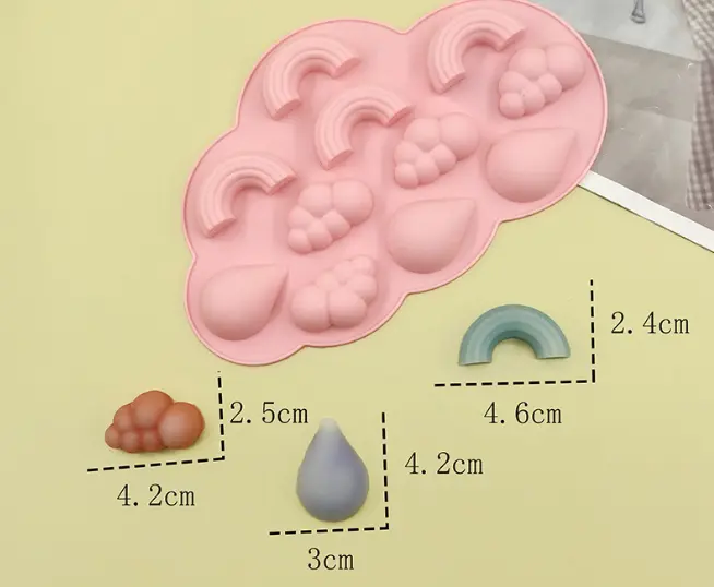 3D Cloud Rainbow Water droplet Silicone mould