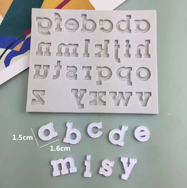 3 pcs set Alphabet Upper case Lower case Number Silicone Mould set