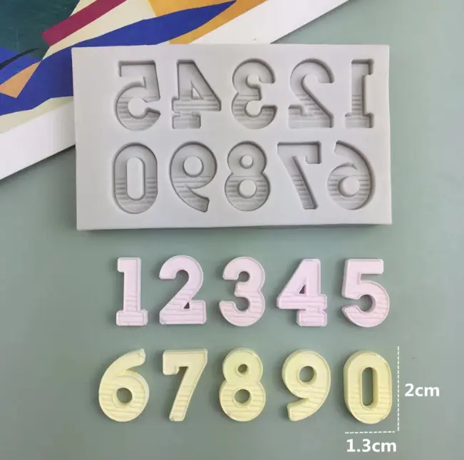 3 pcs set Alphabet Upper case Lower case Number Silicone Mould set