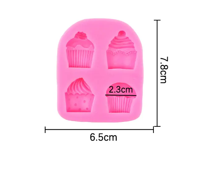 4 Cavity Cupcake theme silicone mould