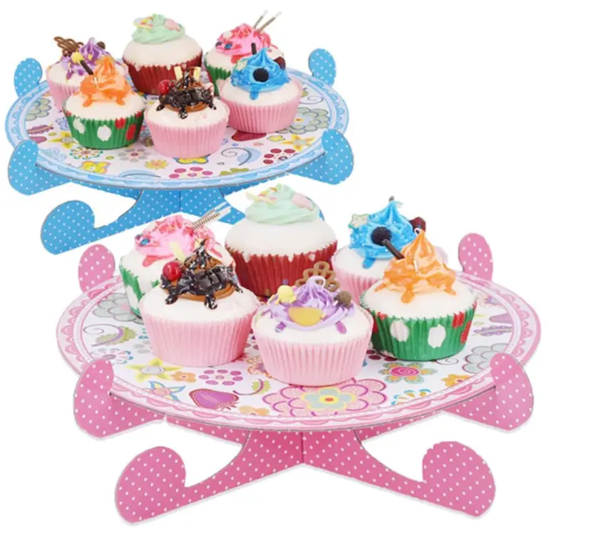 1 pcs Cake Cupcake printed flower Cardboard Stand