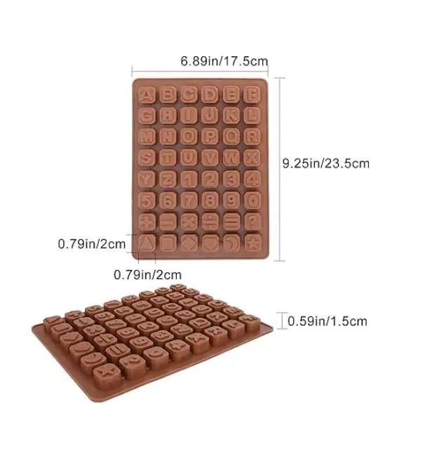 Alphabet Number Box shaped theme Silicone Mould Style 2