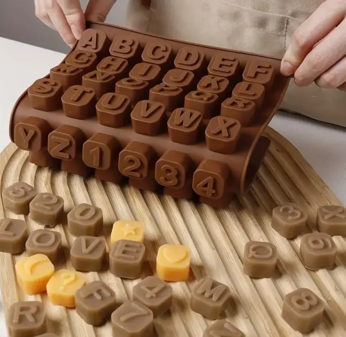 Alphabet Number Box shaped theme Silicone Mould Style 2