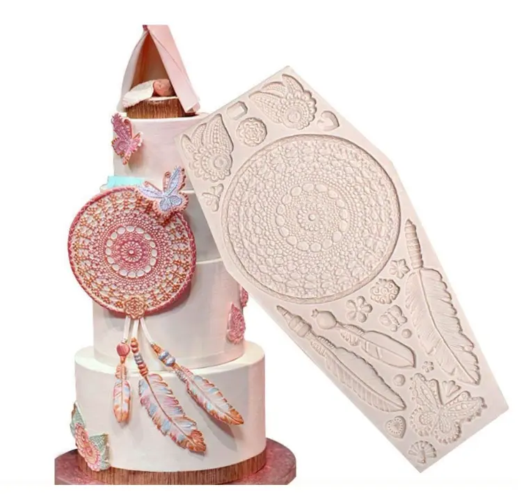 Dream catcher feather texture silicone Mould