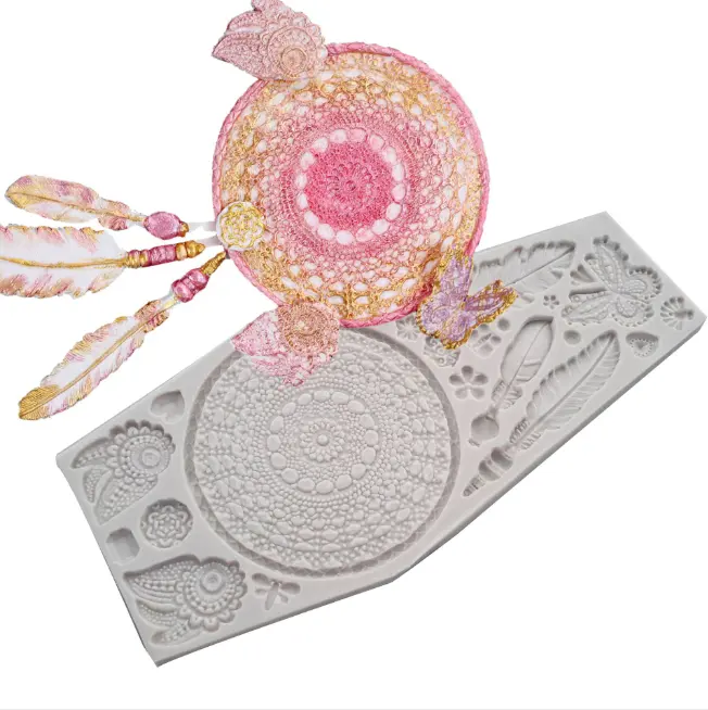 Dream catcher feather texture silicone Mould
