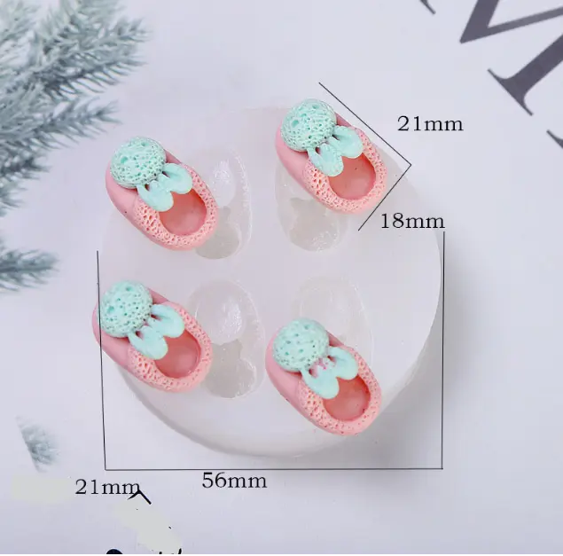 4 cavity rabbit theme Baby Shoes silicone Mould